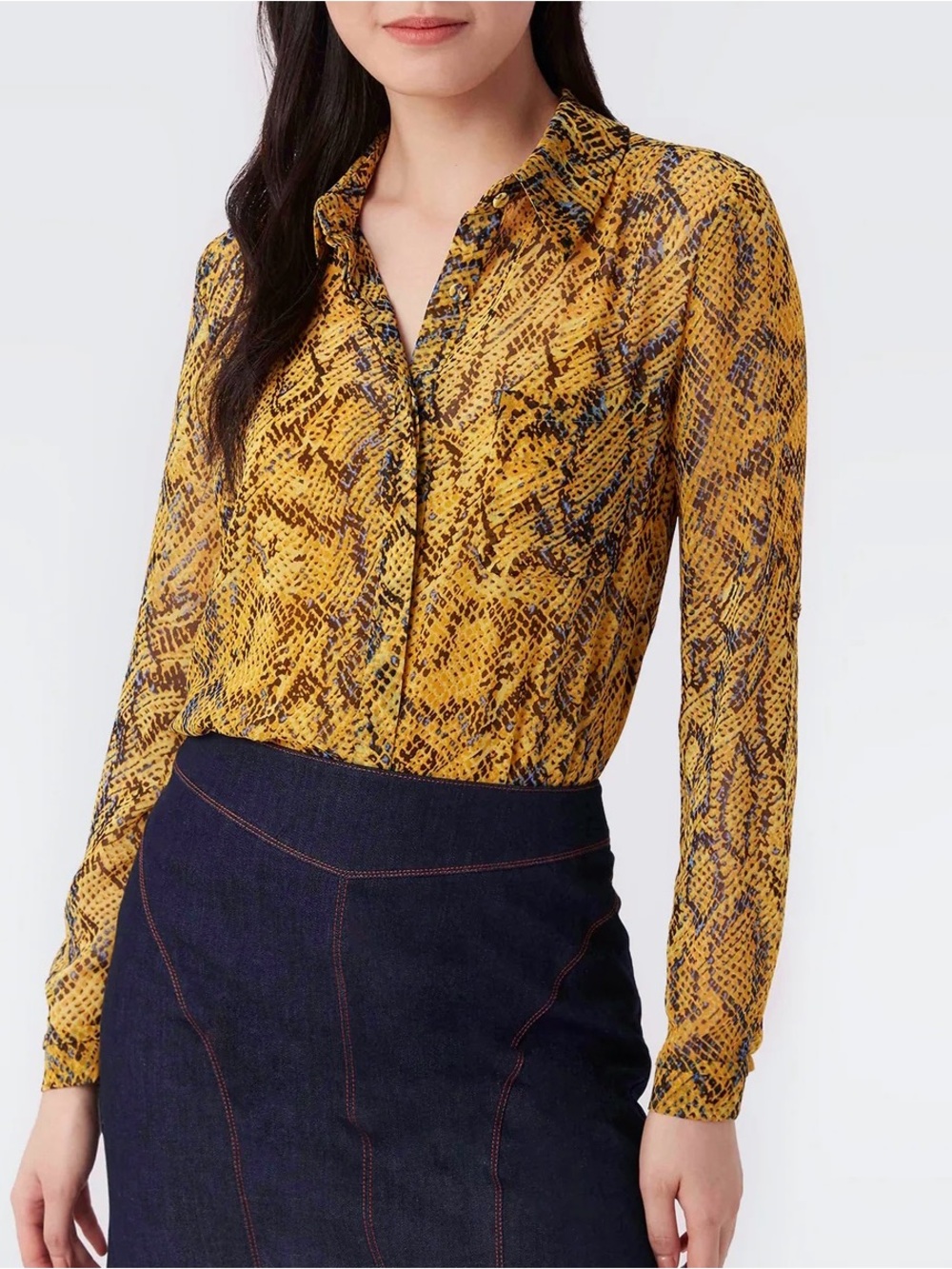 Diane von Furstenberg Lorelei Animal Print Blouse